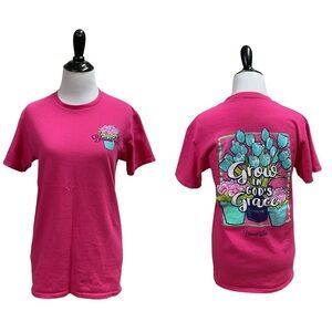 Blessed Girl Women's Small Fitted Crewneck T-Shirt Christian Biblical Religious